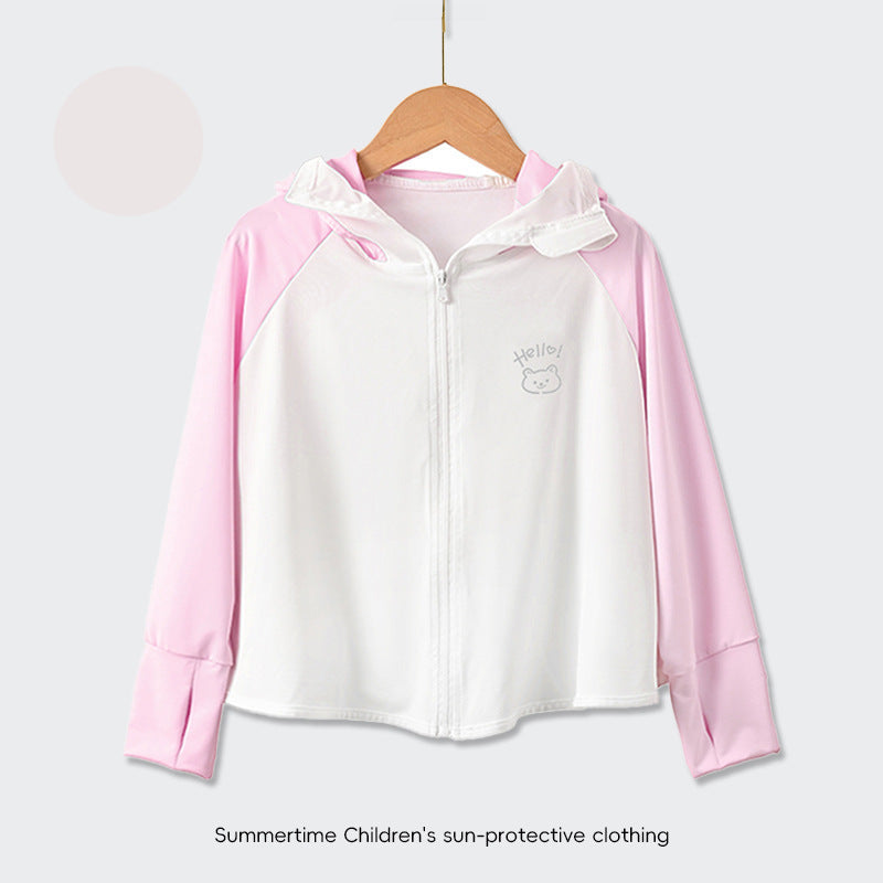 Kinder UV-Schutzjacke mit Kapuze und leichten atmungsaktiven Eigenschaften R&B