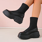 Damen Plateau-Sneaker mit elegantem Sockendesign und rutschfester Sohle R&B