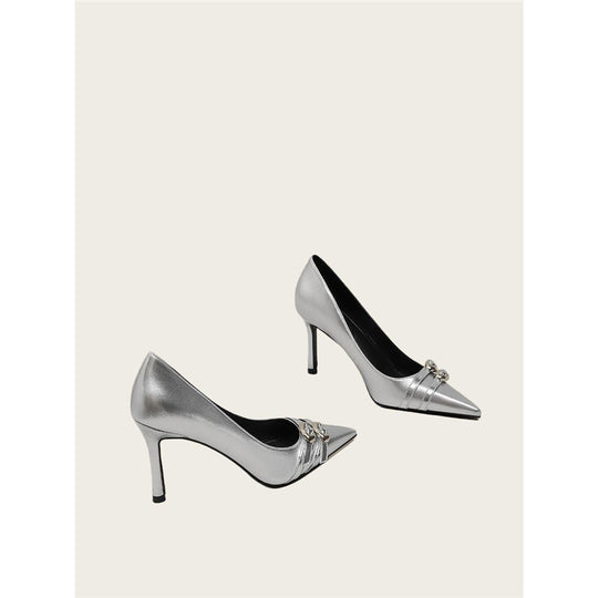 Damen elegante High Heel Pumps mit Schmuckakzent R&B