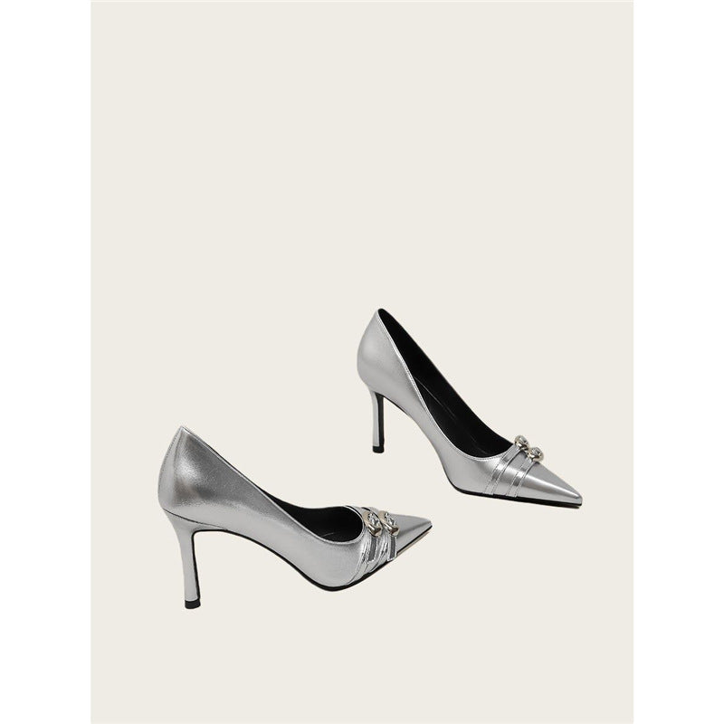 Damen elegante High Heel Pumps mit Schmuckakzent R&B