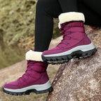 Damen Winterstiefel mit kuscheligem Kunstfellkragen und rutschfester Sohle R&B