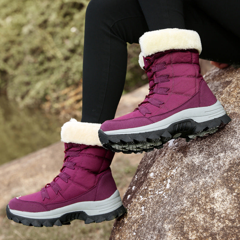 Damen Winterstiefel mit kuscheligem Kunstfellkragen und rutschfester Sohle R&B
