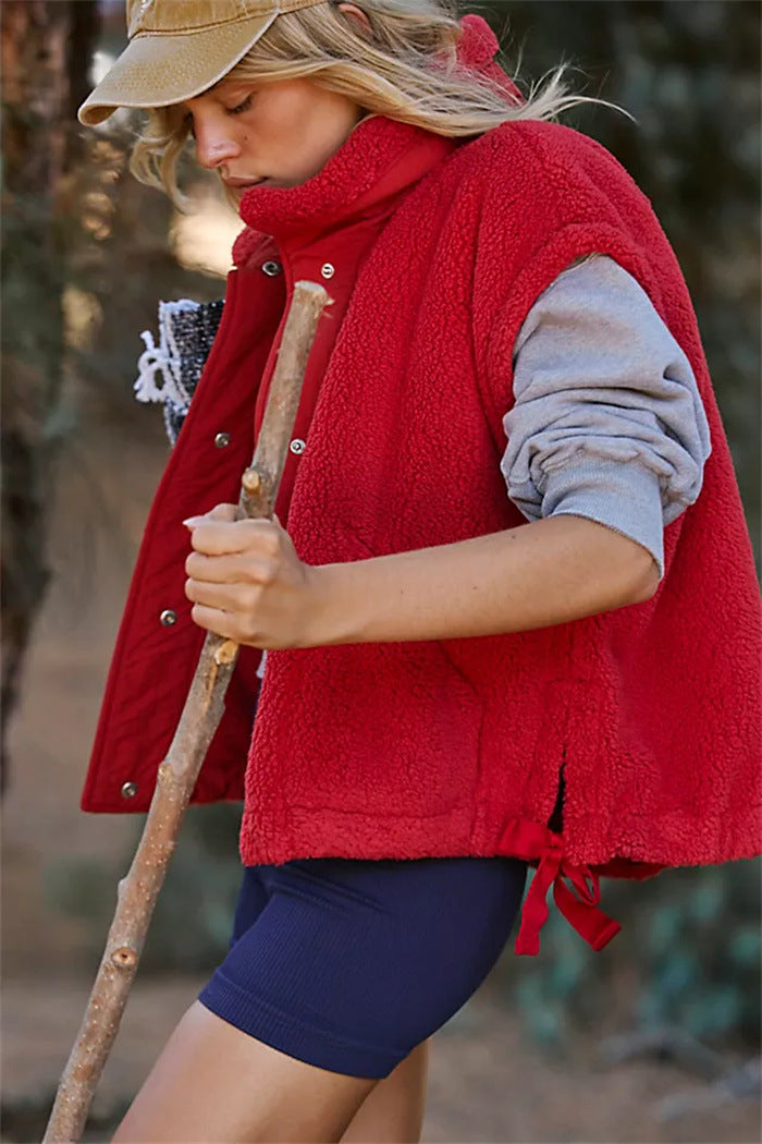 Damen Kapuzenjacke aus kuscheligen Fleece mit regulierbarem Saum R&B