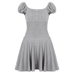 Damen Midi-Kleid mit Puffärmel-Design und figurbetontem Oberteil R&B