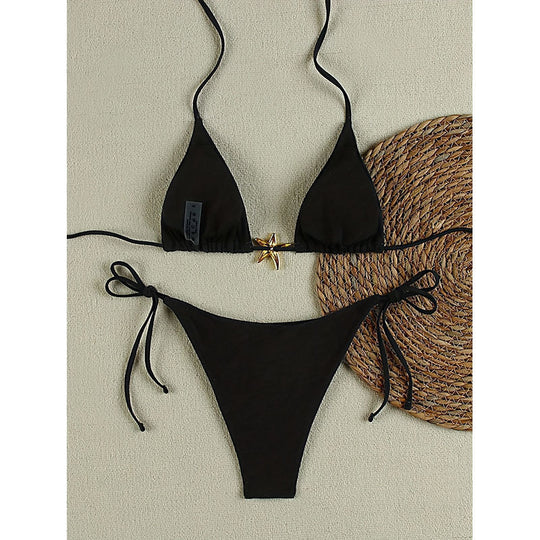 Damen Triangel-Bikini mit eleganter Stern-Applikation R&B