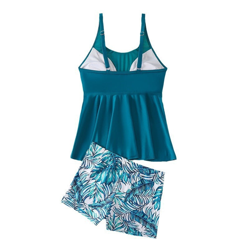 Damen Bade-Set mit trendiger Rüschensilhouette und floralem Druck R&B