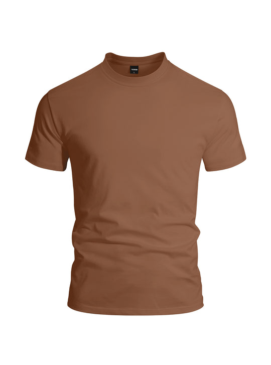 Herren nan eng anliegendes Rundhals-Basicshirt aus Singlejersey mit verstärktem Nackenband R&B