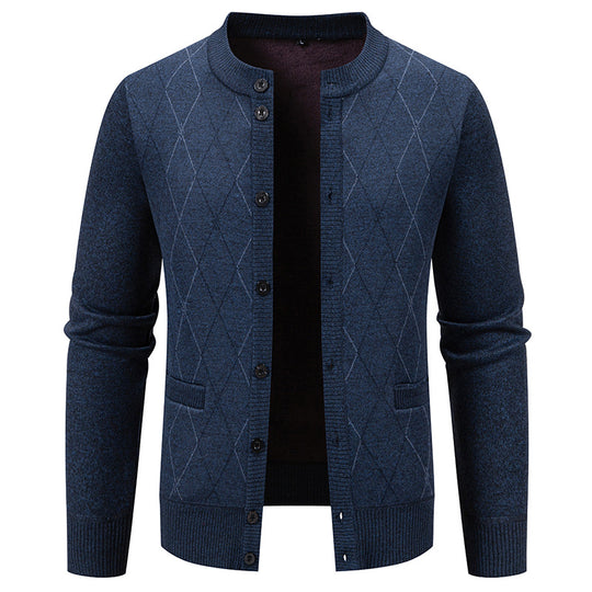 Herren Strickjacke mit modernem Rautenmuster R&B