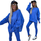 Damen nan Oversize Sweatshirt mit taillierten Rib-Leggings Set R&B