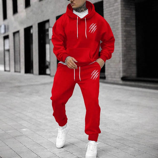 Herren Trainingsanzug mit modernem Grafikdesign und praktischen Taschen R&B