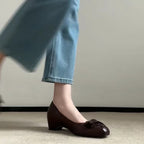 Damen elegante Ballerinas mit hochwertiger Schleifenapplikation R&B