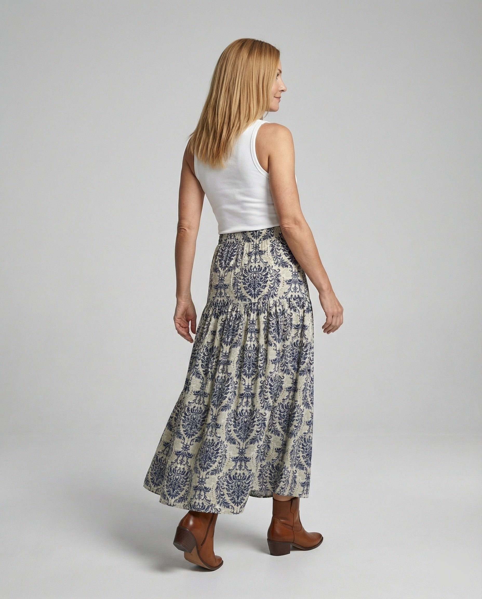 Damen Maxirock mit Print Freizeit