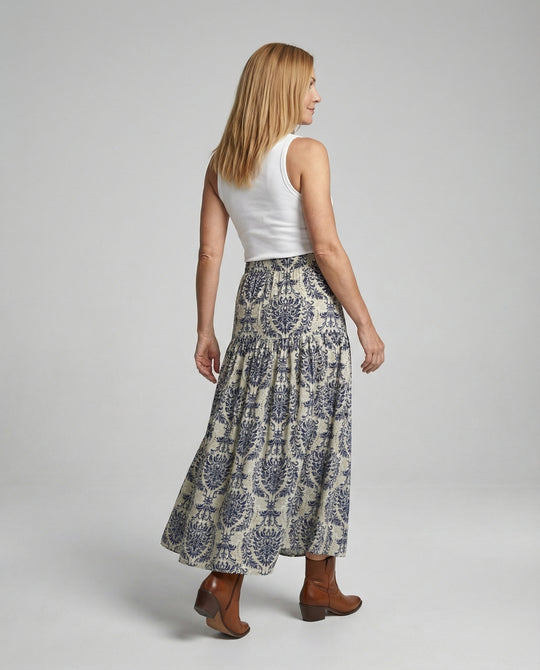 Damen Maxirock mit Print Freizeit
