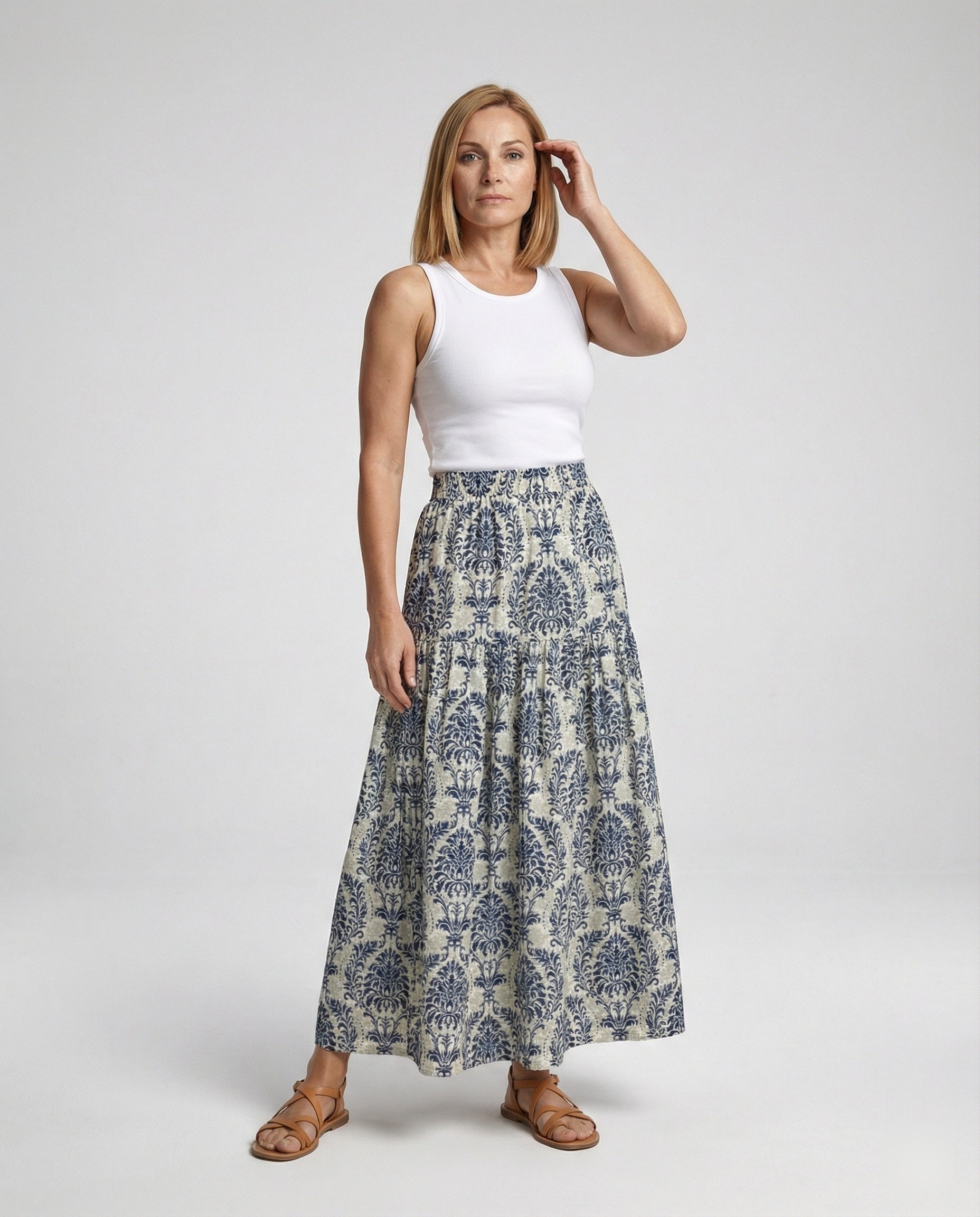 Damen Maxirock mit Print Freizeit