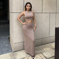 Damen Elegantes und figurbetontes Halbarm-Top mit hohem Schnitt und passendem Rock R&B