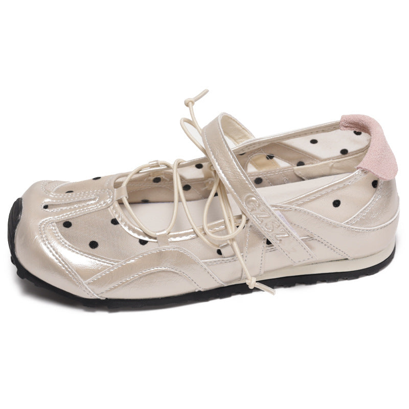 Damen elegante Ballerinas mit Punkten R&B