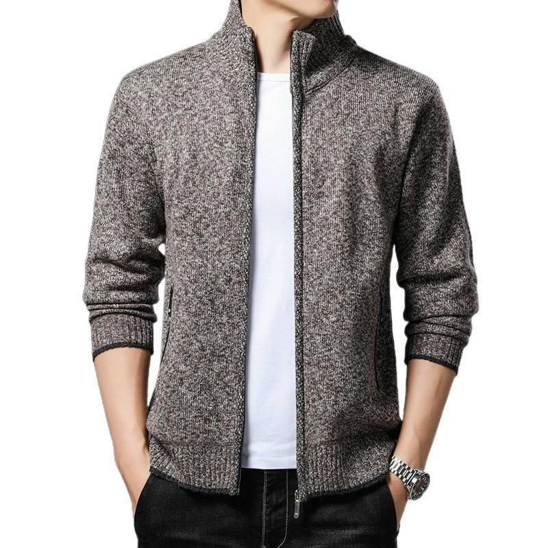 Herren Fleecejacke mit hochgeschlossenem Kragen und praktischen Reißverschlusstaschen R&B
