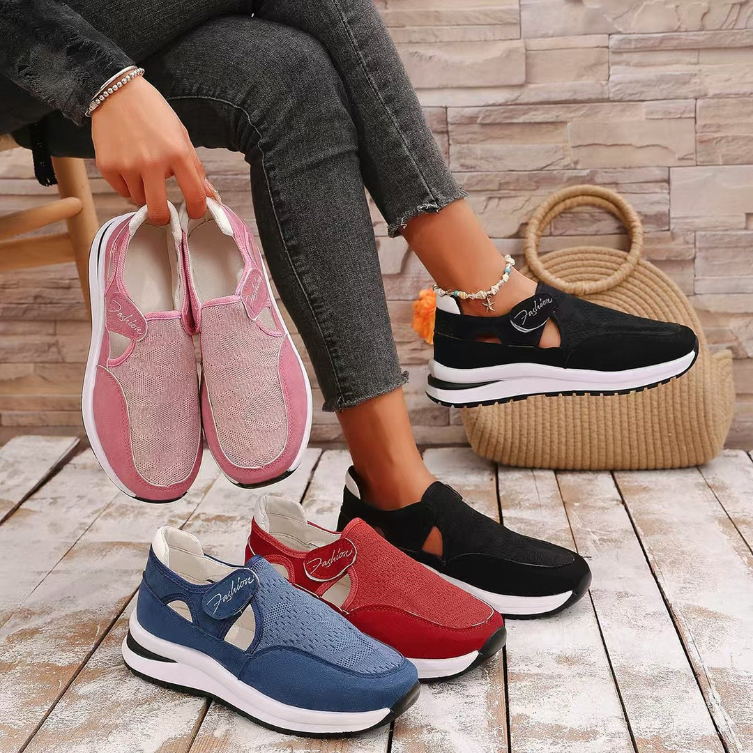 Damen Bequeme Slip-On Sneakers mit elastischem Riemen und innovativem Design R&B