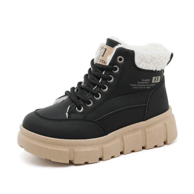 Damen High-Top Winterstiefel mit isolierendem Kunstfellfutter und rutschfester Sohle R&B