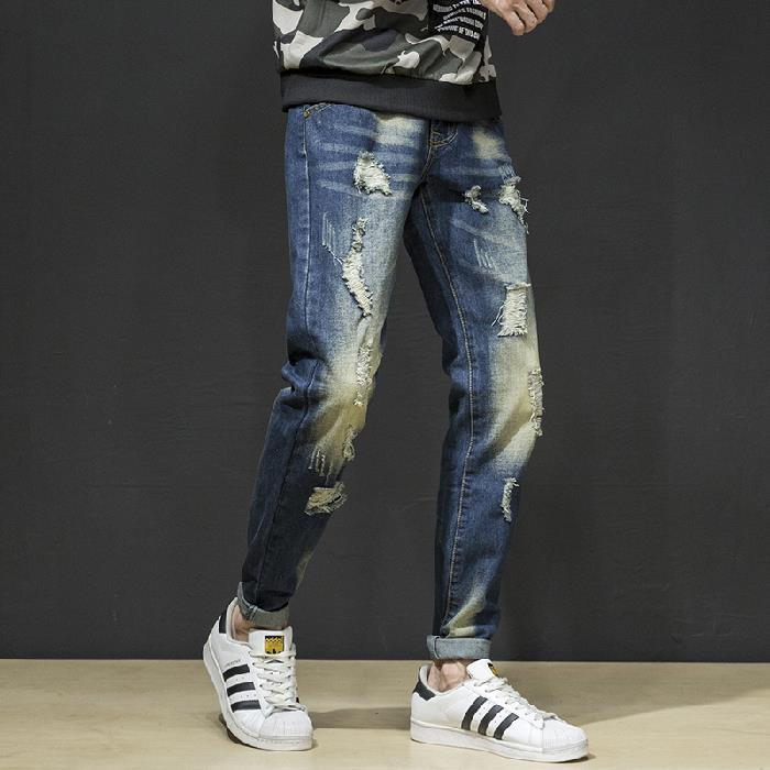 Herren lässige Jeans mit modischen Destroyed-Elementen R&B