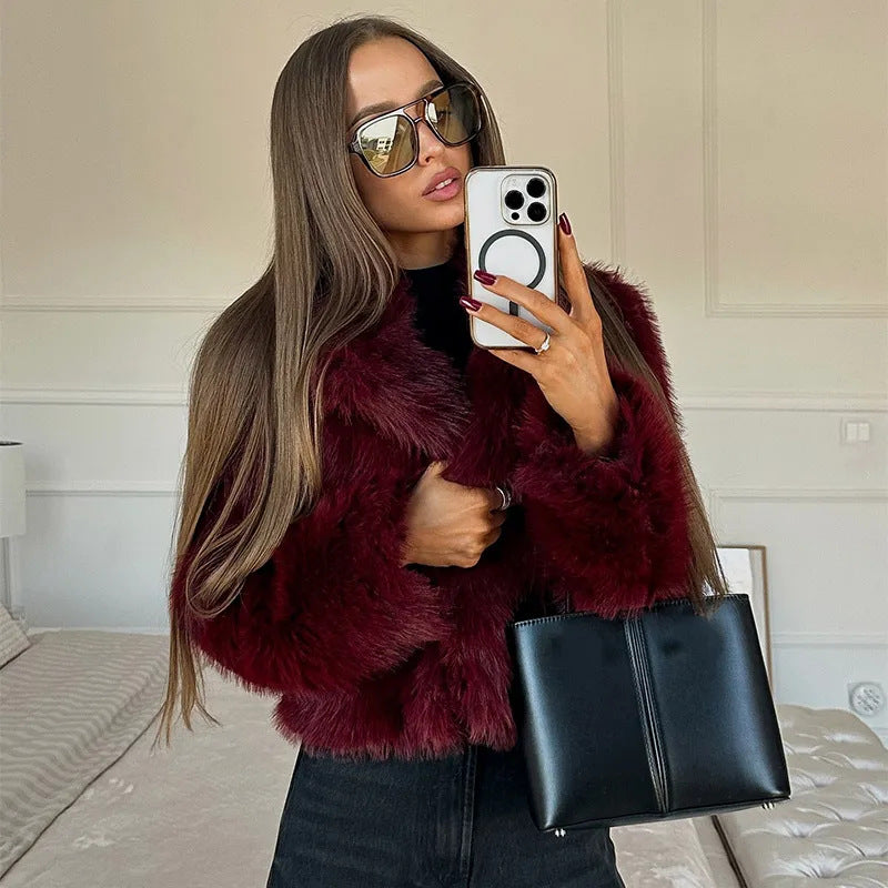 Damen Kuscheliger Fleece-Mantel R&B