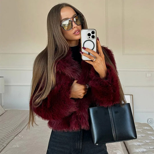 Damen Kuscheliger Fleece-Mantel R&B