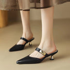 Damen elegante Slingback-Mules mit dekorativem Riemen R&B