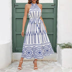 Damen Midikleid mit hübschem Kragen und floralem Druck R&B