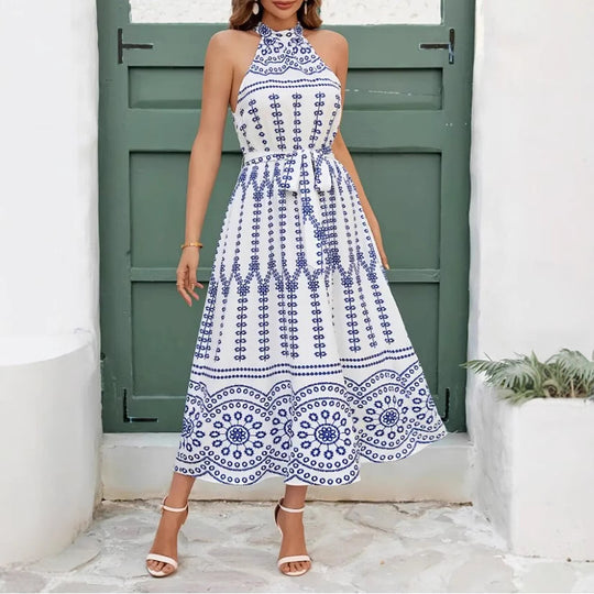 Damen Midikleid mit hübschem Kragen und floralem Druck R&B
