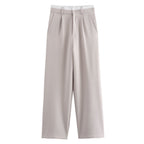 Damen weit geschnittene Lounge-Hose mit elastischem Bund und seitlichen Taschen