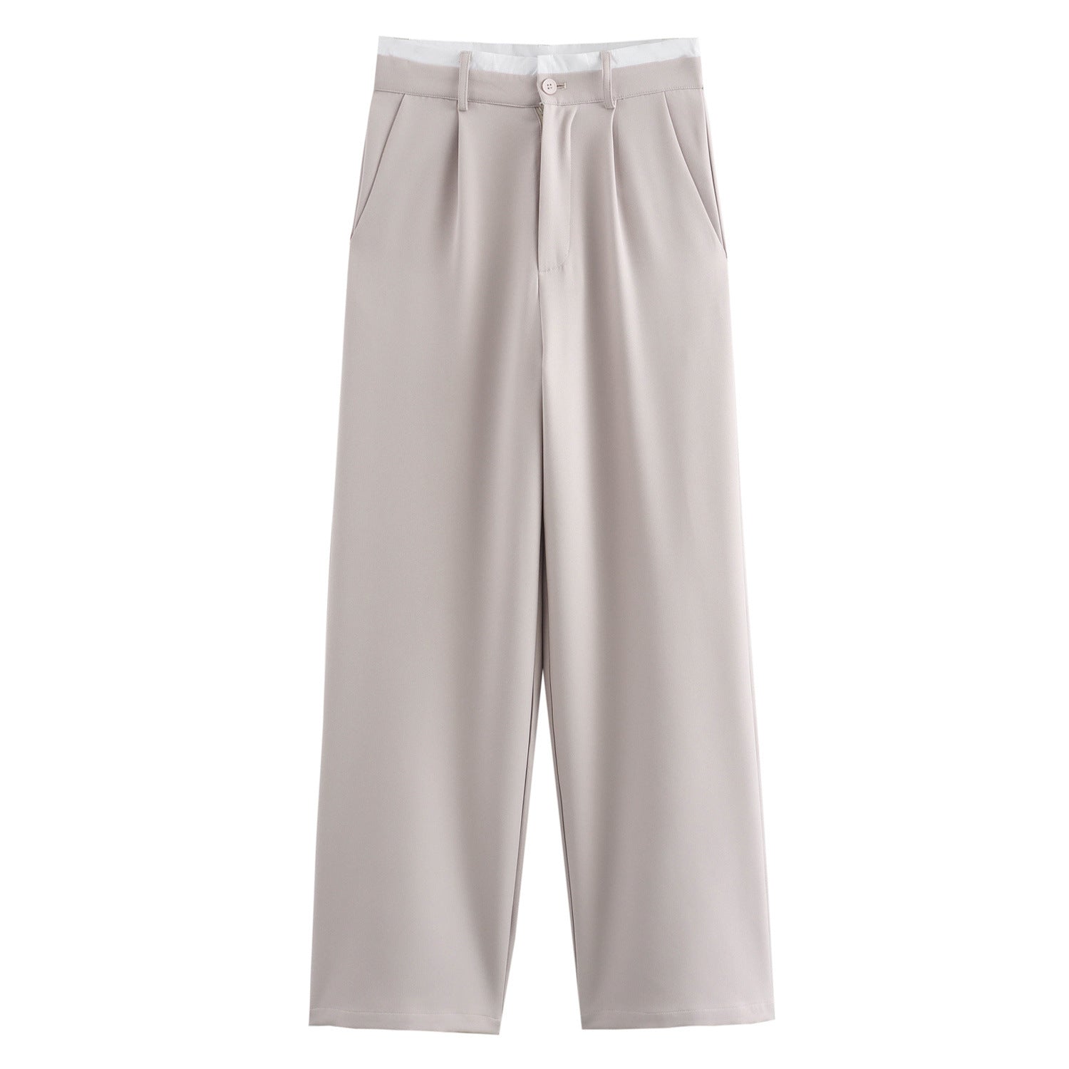 Damen weit geschnittene Lounge-Hose mit elastischem Bund und seitlichen Taschen