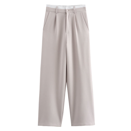 Damen weit geschnittene Lounge-Hose mit elastischem Bund und seitlichen Taschen R&B