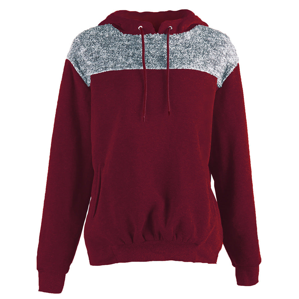 Damen Kapuzenpullover mit stylischem Kontrastdesign und elastischem Saum R&B