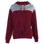 Damen Kapuzenpullover mit stylischem Kontrastdesign und elastischem Saum