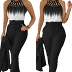 Damen Hochwertiger Jumpsuit mit modernem Netzeinsatz R&B