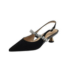 Damen Slingback-Pumps mit glamourösem Strass-Detail
