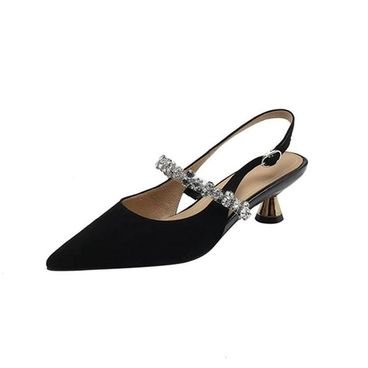Damen Slingback-Pumps mit glamourösem Strass-Detail