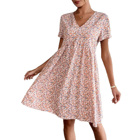 Damen Blütenmuster Freizeitkleid R&B