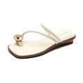 Damen elegante Zehentrenner-Sandalen mit modischem Riemendesign und Glanzakzent