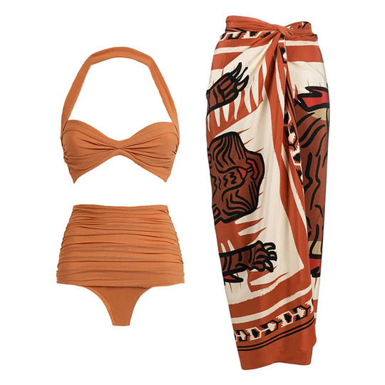 Damen Badeoutfit mit asymmetrischem Design R&B