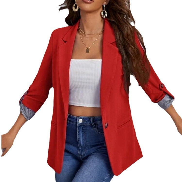 Damen Eleganter und stilvoller Blazer mit Streifenmuster R&B
