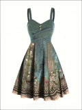 Damen  Kleid mit floralem Design und Zierknöpfen R&B