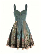 Damen  Kleid mit floralem Design und Zierknöpfen R&B