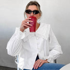 Damen Bluse mit großen Spitzeneinsätzen R&B