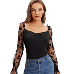 Damen Body mit floralen Puffärmeln und elegantem Design R&B