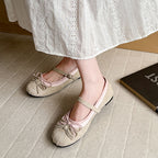 Damen Ballerinas mit elegantem Schnallen-Design und glitzerndem Obermaterial R&B