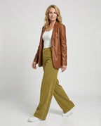 Damen Cordhose High Waist gerades Bein