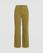 Damen Cordhose High Waist gerades Bein