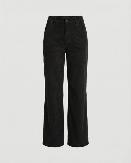 Damen Cordhose High Waist gerades Bein
