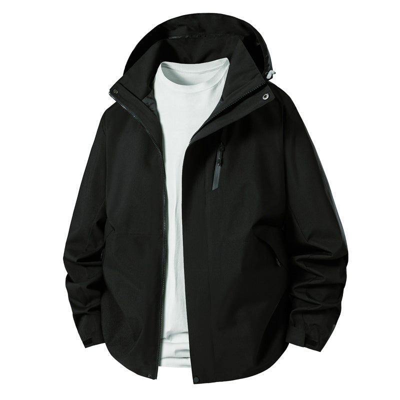 Herren technische Übergangsjacke mit verstellbarem Kapuzenrand R&B